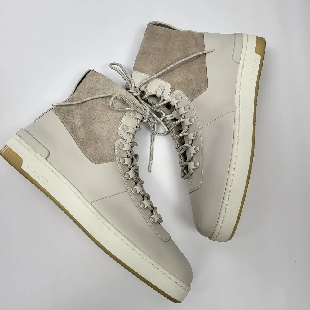 Vince Rowan High Top Lace-Up Leather Suede Sneaker Size 9.5M